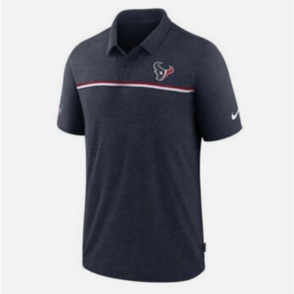 Houston Texans Nike Dri-Fit Polo Shirt in Blue Stripe NFL - Picture 1 of 10
